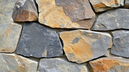 Fototapeta premium Rustic stone wall texture, outdoor, close-up, natural background, design