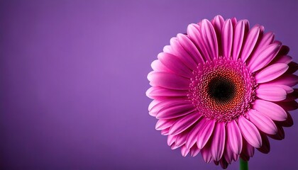 Obraz premium festive, greeting card, birthday, purple gerbera flowers on a purple background