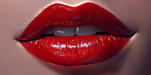 Glowing Red Lips: The Ultimate Guide to Glossy Beauty, Makeup Trends, and Seductive Aesthetics for a Modern, Youthful, and Confident Look with Striking Texture and Chic Style