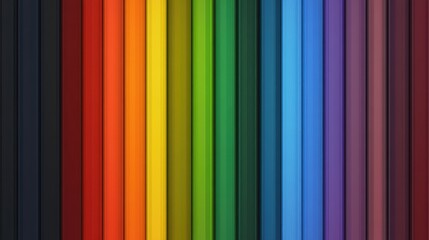 Obraz premium Colorful pencils arranged vertically, studio shot, blurred background, design element