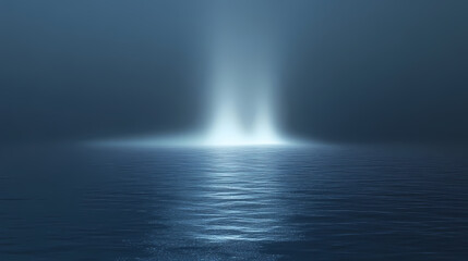 A misty blue gradient with sparkling particles creating a serene effect. Ethereal Fog & Mist. Illustration