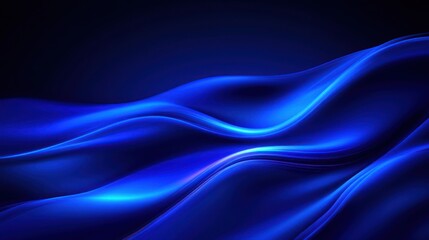 Obraz premium Abstract blue waves flowing, dark background, digital art, website header