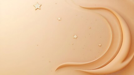 Obraz premium Peach Background With Golden Stars And Swirls