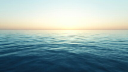 Obraz premium Calm ocean sunset, serene waters, peaceful sky, travel brochure