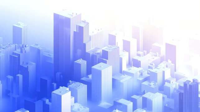 Futuristic city skyline, digital rendering, sunrise, abstract background, tech presentation