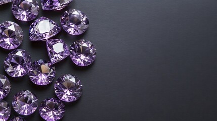 Purple gems on dark background