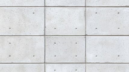 Concrete wall texture, outdoor building facade, light grey tiles, urban background, design