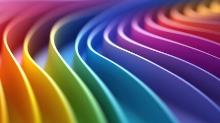 Colorful wavy paper curves, abstract background, design element