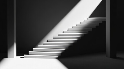 Obraz premium Sunlit Modern Staircase Interior Architecture Design