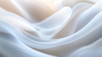 Obraz premium Elegant white fabric waves, soft light, abstract background, design texture