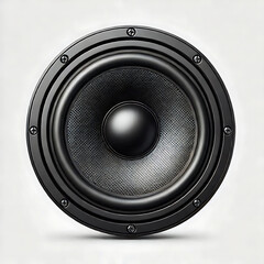 Realistic Full Bass Speaker Vector Illustration in Black for Audio Monitoring
