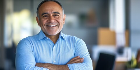 Obraz premium Successful Businessman Posing in Office Environment