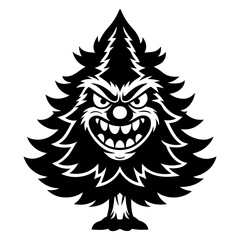 Pine Tree Vector Illustration – Cartoon, Clipart, and Line Art on White Background, High-quality pine tree vector illustration in cartoon, clipart, and line art styles on a white background.