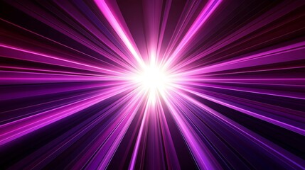 Purple light rays burst, abstract background