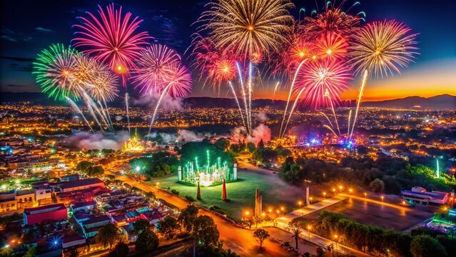 Tultepec Fireworks Festival: Vibrant Aerial Display of Colorful Explosions