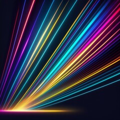  Laser beams diagonal beams of light on a dark background. Colorful light paths with movement effect graphic resource