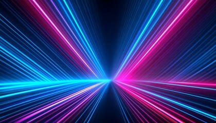 Fototapeta premium Laser beams diagonal beams of light on a dark background. Colorful light paths with movement effect graphic resource