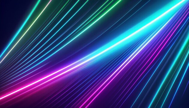 Laser beams diagonal beams of light on a dark background. Colorful light paths with movement effect graphic resource