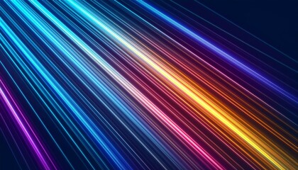 Laser beams diagonal beams of light on a dark background. Colorful light paths with movement effect graphic resource