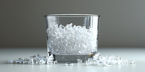 Elegant Clear Glass Bowl with Sparkling Crystals and Ice Texture: A Modern Centerpiece for Dining and Home Decor with Natural Minerals and Aesthetic Design for Culinary Presentation