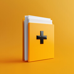 Obraz premium Erste Hilfe: Medizinische Unterlagen auf gelbem Hintergrund