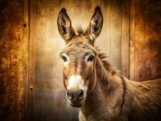 Fototapeta premium Vintage Portrait of a Donkey: Rustic Charm and Noble Gaze