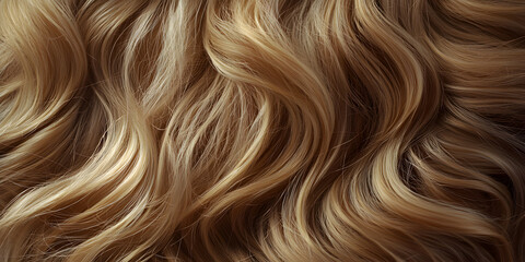 Fototapeta premium Captivating Blonde Waves: Luxurious Hairstyle With Shiny Curls, Soft Layers, and Rich Volume for Natural Elegance and Glossy Shine - A Stunning Salon Transformation and Hair Treatment Design