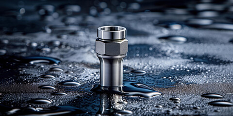 Sleek marketing visual showcasing a single piston, emphasizing automotive performance on a clean, crisp background.