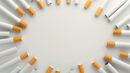 Broken cigarettes symbolize the struggle against tobacco addiction, highlighting the need for a healthier lifestyle.