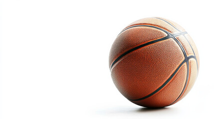 Obraz premium A basketball isolated against a white background, featuring full depth of field and a clipping path for easy editing