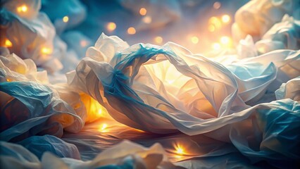 Naklejka premium White Wrinkled Paper Texture Background: Surreal Abstract Photography