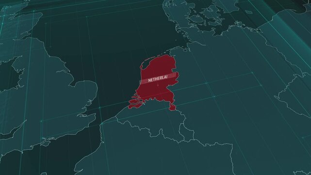Zoom in to the map of Netherlands, with text and textless
