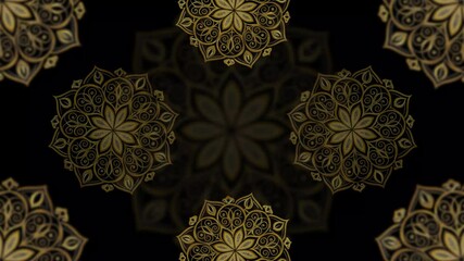 Ornamental Luxury Golden Arabic backdrop, Andalusian, Oriental, Gold Arabesque on black. - Powered by Adobe
