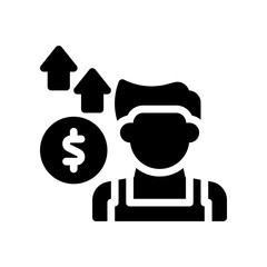 personal finance management glyph icon