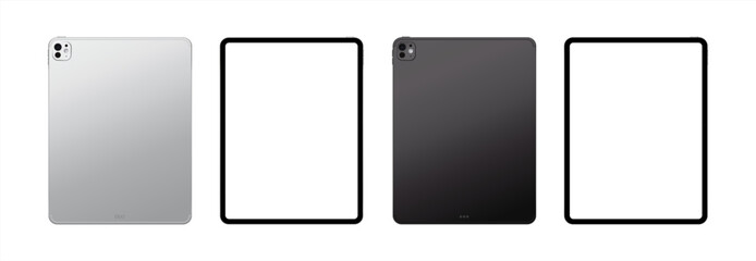 Mock-up tablet silver and black color with blank screen for your design. Vector 10 eps.