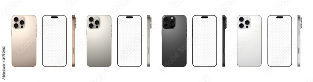 Poster realistic set of smartphone layouts isolated on a white background. vector 10 eps.