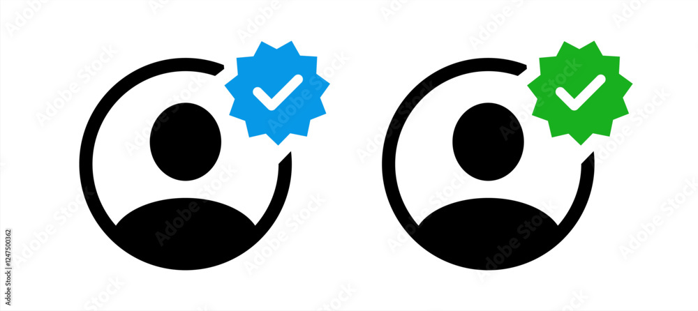 Poster verified user account sign icon vector design, vector 10 eps.