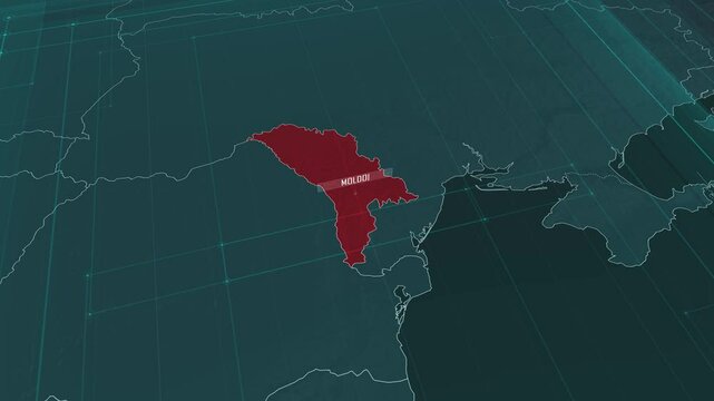 Zoom in to the map of Moldova, with text and textless