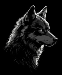 wolf head portrait