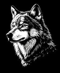 Naklejka premium wolf head vector