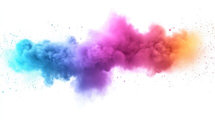 Obraz premium A colorful explosion of vibrant smoke and dust in shades of blue, pink, and orange.