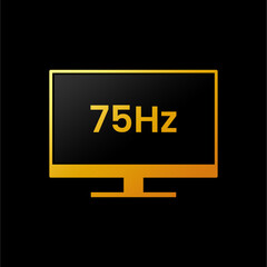 Monitor Standard Refresh Rate 75Hz Icon. Perfect for Computer Screen Refreshes Information Label on your product