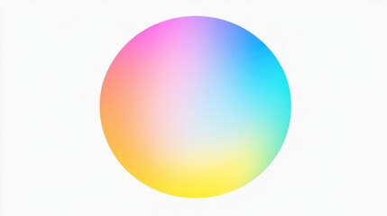 A circular gradient featuring soft pastel colors blending from pink to blue and yellow.