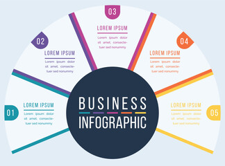 Fototapeta premium Business Infographic design 5 steps information