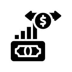 cash flow strategy glyph icon