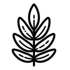 Leaf Eco Nature Symbol Outline Icon Isolated On White Background