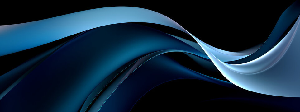 Abstract dak blue wavy background, business banner texture