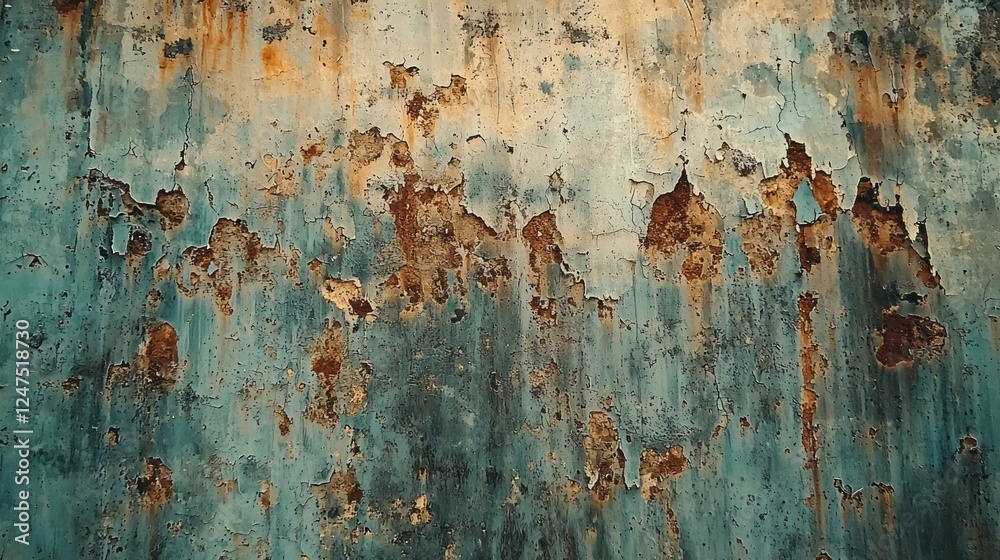 Aufkleber rich in character, the surface wall exhibits a fascinating interplay of rust and damage, creating an