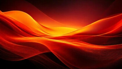 Obraz premium Flowing Red and Orange Abstract Waves Background
