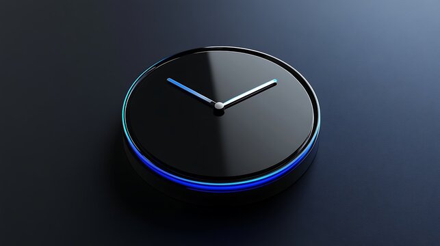 3D illustration of a clock icon